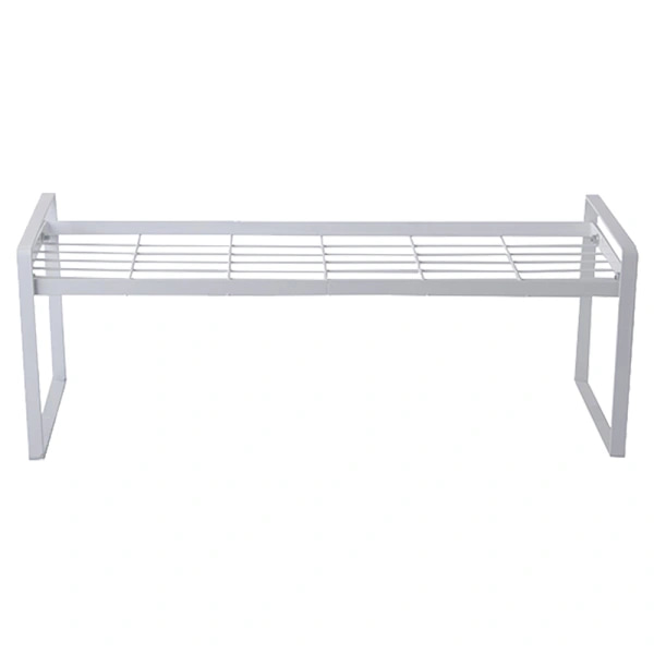Metal Shelf One Tier Kitchen Organizer Rack White for Kitchen White White Vit