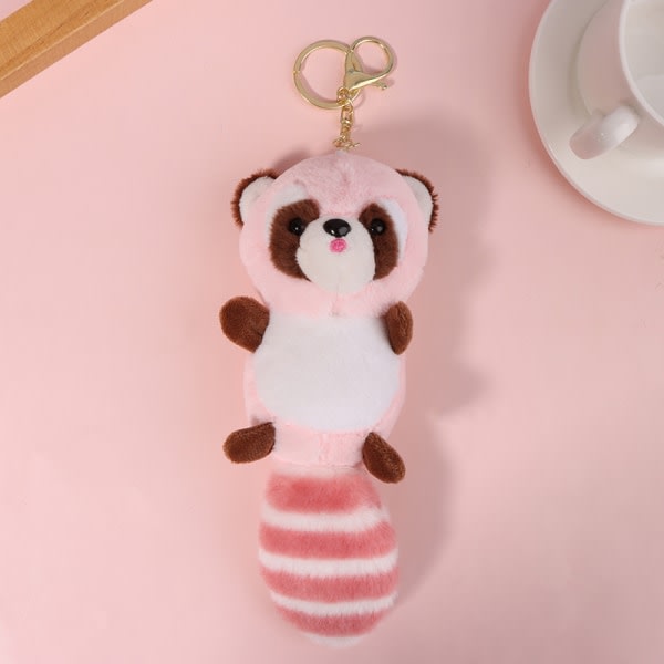 IC Tvättbjörn plysch hänge mjuk nyckelring Christmase födelsedagspresent P Pink