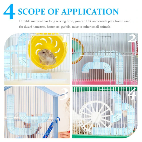 DIY Labyrinth Connection External Cage Tunnel Extendable Hamster Tubes Small Animals