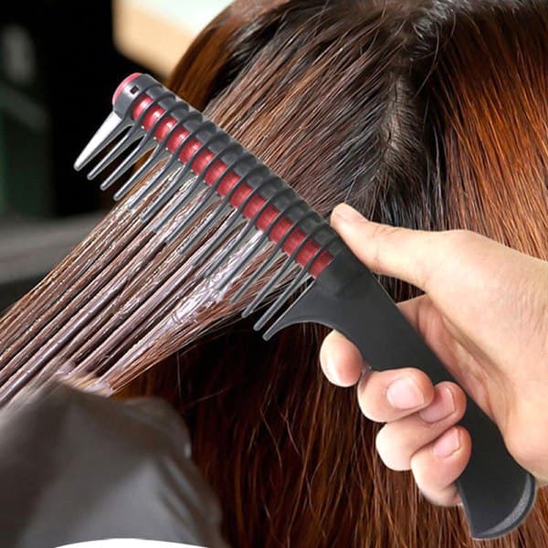IC Professionel Bred Tand Hårkamborste Anti Statisk Salon Barbe Sort