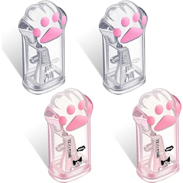 4 søde kattepote blyantspidsere Kawaii manuelle blyantspidsere til børn