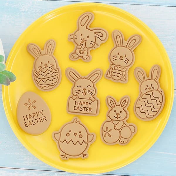 IC 8 stk/sett påskekakeform Egg Biscuit Form 3D Cartoon Bunny M