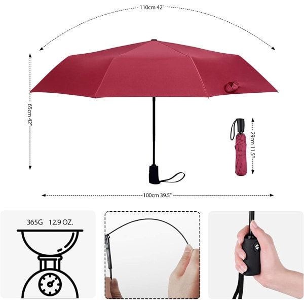 IC Paraplyficka paraply stormsäker, vindtät stormficka Redwine