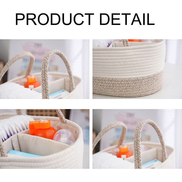 Baby Diaper Caddy Organizer, 1 Pack Multifunctional Storage Bin