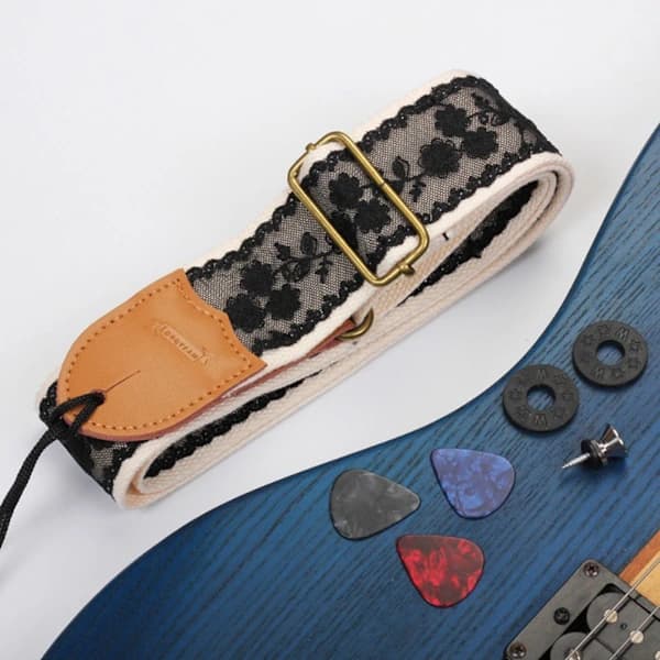 1 Set Bass Guitar Strap Lace Guitar Strap Replacement Strap for Electric Guitar