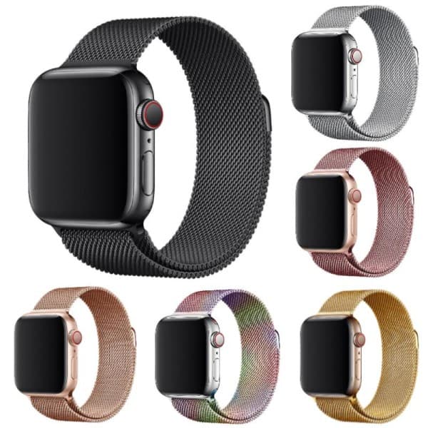 Apple Watch Ranneke 41/40/38 mm Milanese Loop Metalli - Valitse Väri Kulta