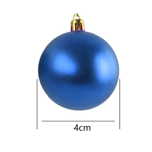 IC 24 stk. 4 cm knusefrie julekulepynt til jul Sjøblå 4CM