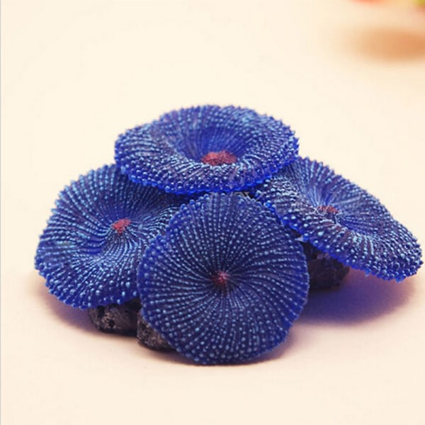 IC Soft Disc Coral Aquarium Artificiell Fisktank Ornament Dekor Blue