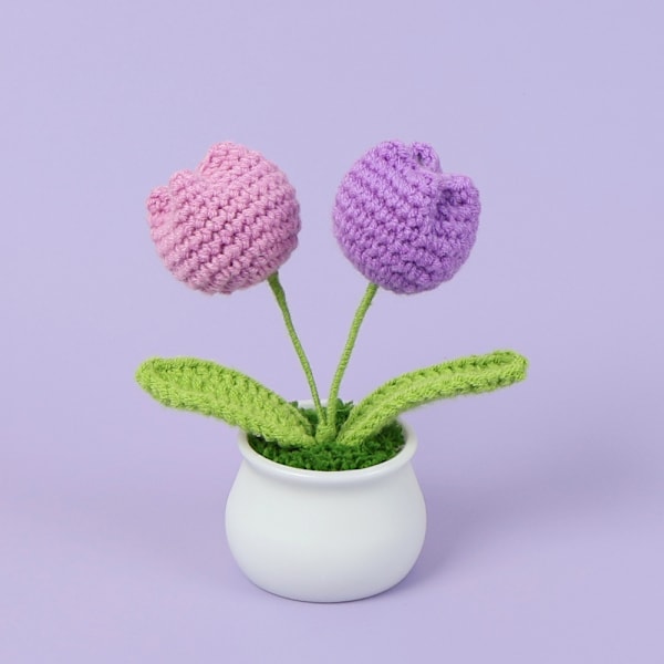 MJ51 finished knitted wool sunflower potted plant simulation flower study desk ornaments Teacher's Day gift