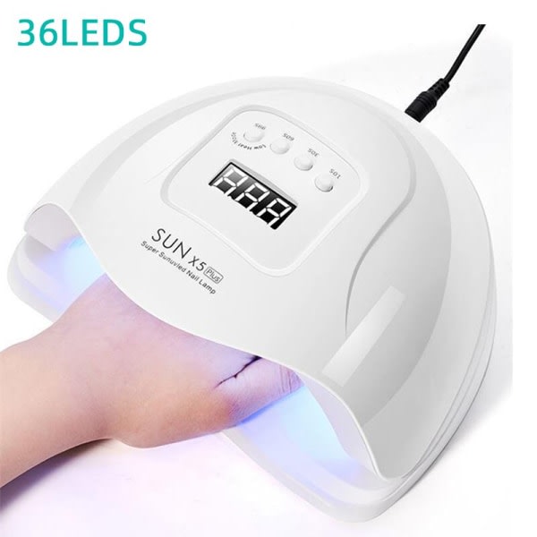 UV LED-lampe til neglehærder manicure med 1,5 m kabel neglehærderlampe 66 LED'er UV-gellak med LCD-display UV-lampe til manicure SUN X5 PLUS