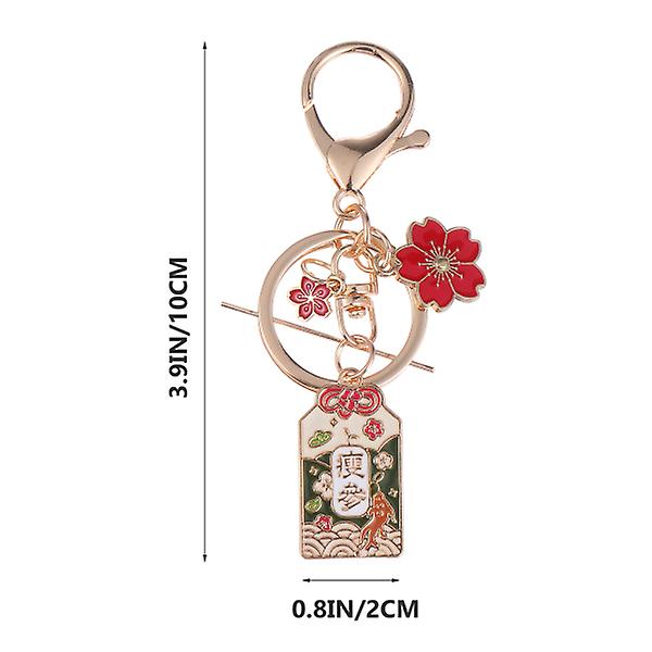 1. bedårande nyckelhænge hänge väska nyckelring Japansk stil väska hænge Cherry blossoms IC