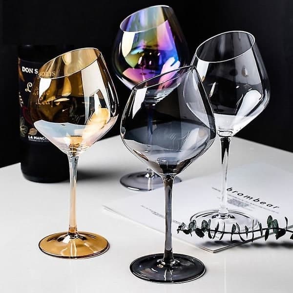 Kreativ Rødvin Champagne Glas Blyfrit Glas Transparent Røg Grå Ravglas Grå Grå 440ML