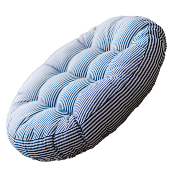 IG Golvmadrass, Futon Madrass Vikbar, Roll Up Tatami Matta Bomull och Linne Randig Blå 47cm
