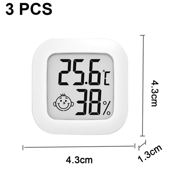 IC Inomhustermometer Fuktighetsindikator Digital Hygrometer Vit