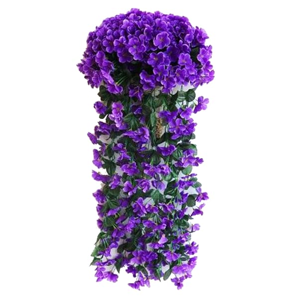 Kunstige hængende blomster og planter Dark Purple
