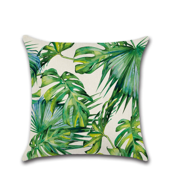Örngottsset med 4 tropiska blad 45 x 45 cm