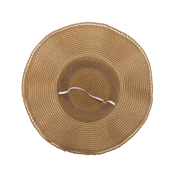 IC Kvinders sommer solhatte Wave Rim Cap Halm bånd Flue Dame Khaki