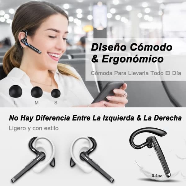 Øresnegl Bluetooth 5.1 Dual-Mic CVC 8.0 støjreducerende Sort Sort