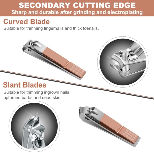 Manikyrsett Neglsakssett 12 i 1 for tånegl fingernegl Rose gull