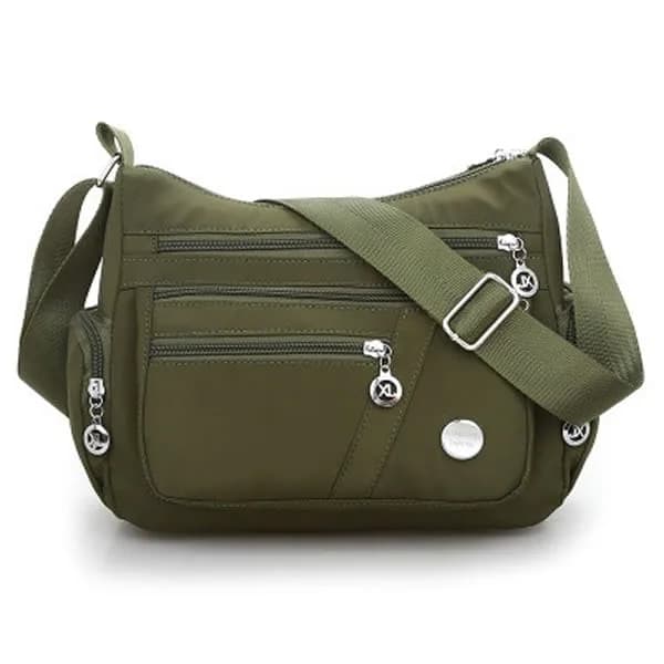 Vattentät Nylon Crossbody-väska med enkel axelrem Brun Brown