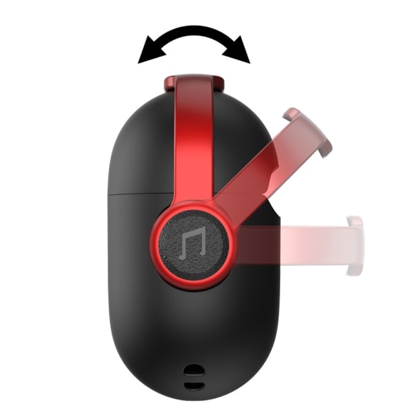 IC AirPods 1/2 skal - Etui / Beskyttelse - Låsbar Sort Rød airpods 1/2
