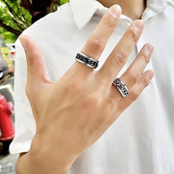 IC Ring Roterbar Trend Titanstål Smykke Nät Kändis Åbningshætte Artefakt Personlighed