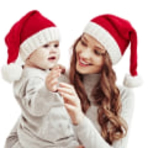 IC Stickad Tomteluva Unisex Baby Vuxen Fancy Dress Vinterkostym Hatttillbehör Barn
