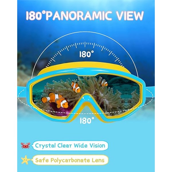 IC Water Space 2-pack simglasögon för barn Pojkar Flickor 3-15, Bred Syn Anti-dimma UV-skydd och Vattentät