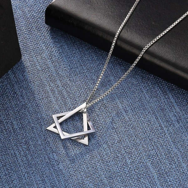 My Shape Punk Trekant Halskæde til Mænd Dreng Geometrisk Firkant Rustfrit Stål Halskæde Mode Mænd Smykker Streetwear Trekant og Firkant