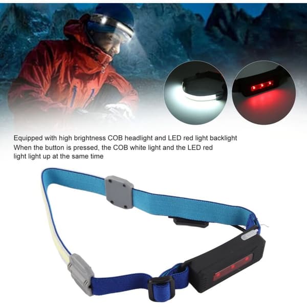 1000mAh COB LED Hodelykt, USB Oppladbar Hodelykt, Varsellykt for Sykling og Løping, DUBUNS