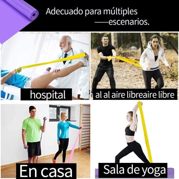 IC Fitness Elastisen nauhan luonnollinen lateksi vastusnauha joogalle, venyttelylle, joustavuudelle, pilatesille, baletille, voimistelulle ja kuntoutukselle muotoiluun