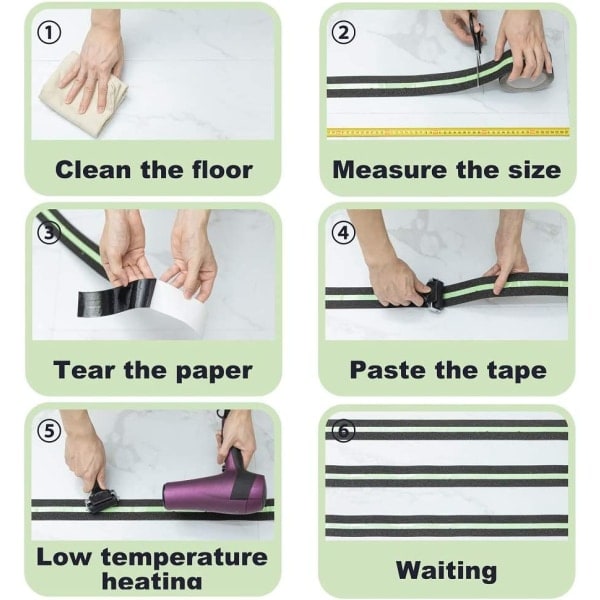 IG Anti-Slip Glow-in-the-Dark Tape til Trappetrin - Selvklæbende Lysende