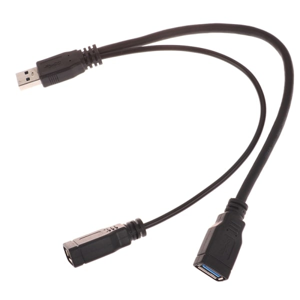 IC Ny USB 3.0 A-hann til 2-port Data Hub Power Ex