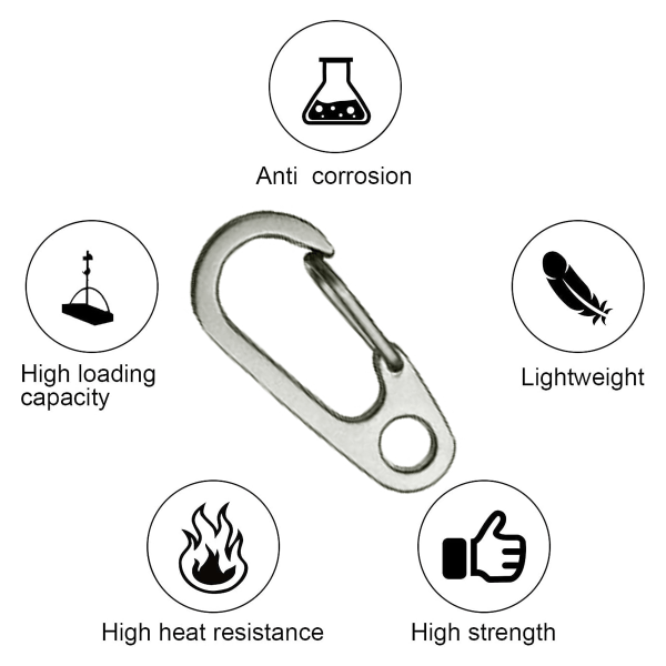 IC 20 kpl mini karbiinihaka Set Karbiinihaka Snap Closure Avainrengas hopeanvärinen