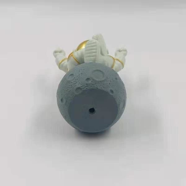 IC Vit hylledekorasjon, Skrivebordsdekorasjon, Søt romfigurpynt (gull/hvit stor astronautstatuett)