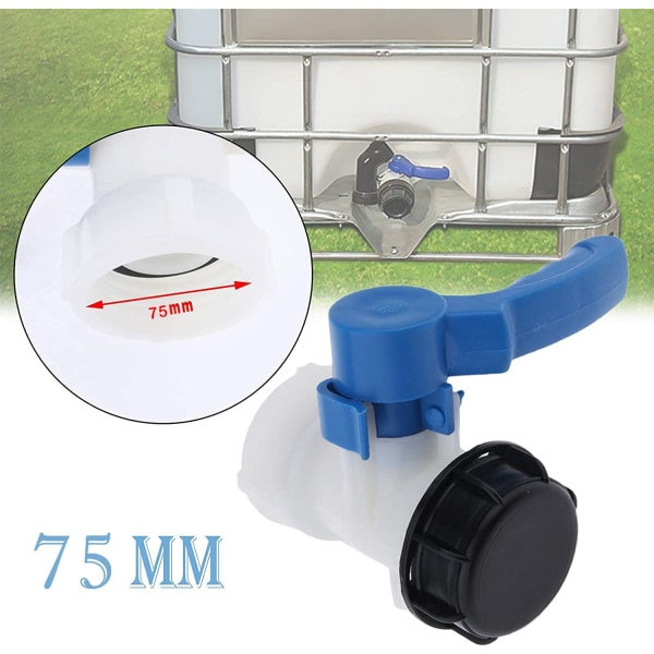 IC IBC Universal Adapter för IBC Vattentank, IBC Container, Reglerv 75mm
