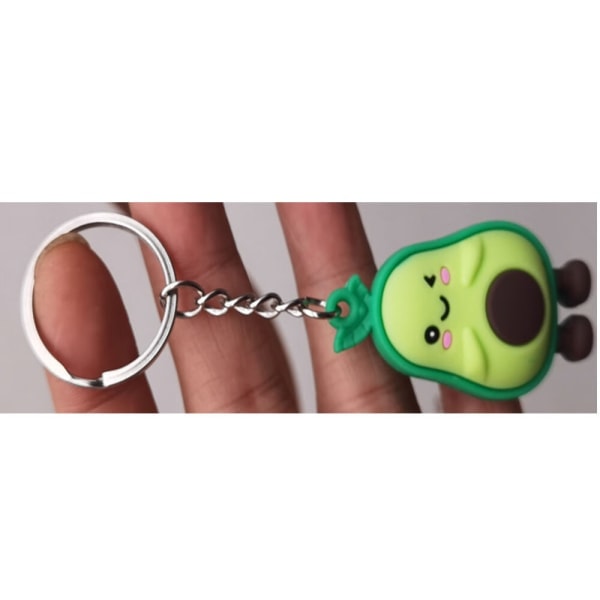 Grøn Avocado Nøglering, 5,5 cm x 3 cm Sød Kreativ Skoletaske C IC