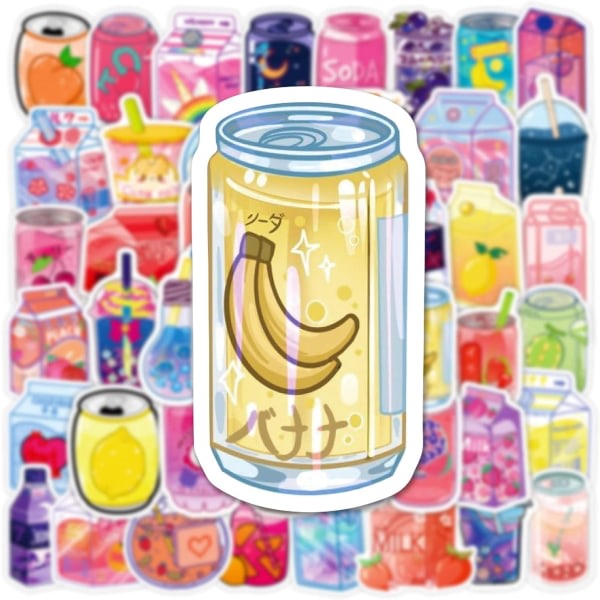 IC Kawaii Cartoon Beverage Stickers 50st Estetiska Trendiga Stickers Laptop Vattenflaskor Telefon Skateboard Dator Vuxna