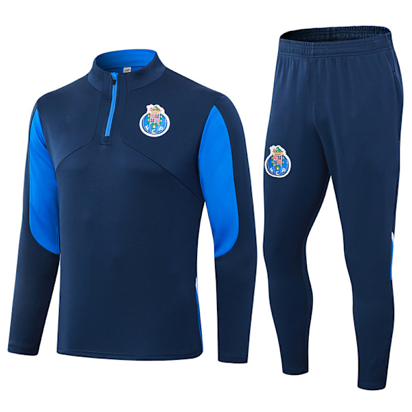 2425 Ny Spanien Portugal Brasilien Vuxen Långärmad Fotbollsträningsuniform Set Porto/Royalblå Porto/Royal Blue S