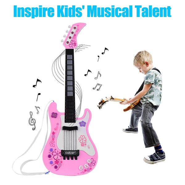 IC Barn liten gitarr med rytmljus och ljud Rolig pædagogisk musikalisk barn|gitarr