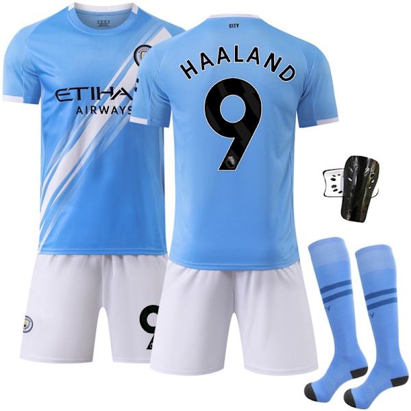 -26 ny sportdräkt 17 De Bruyne klubbfotbollströja nr 9 Haaland Manchester City hemma Size 9 socks #3XL