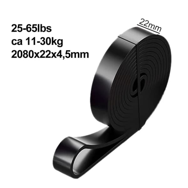 Elastisk modstandsbånd træningsbånd Crossfit 11-30 kg sort black