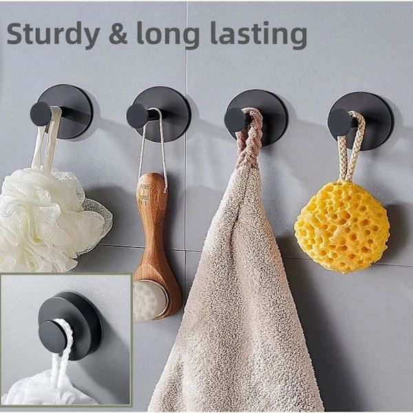 2 Pcs Suction Cups, Towel Hanger, Bathroom, Kitchen, Wall, No Drilling, Wall Hook for Hanging Keys, Jackets