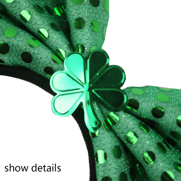 IG St Patrick's Day Grön pläd hatt och fluga Irish Party