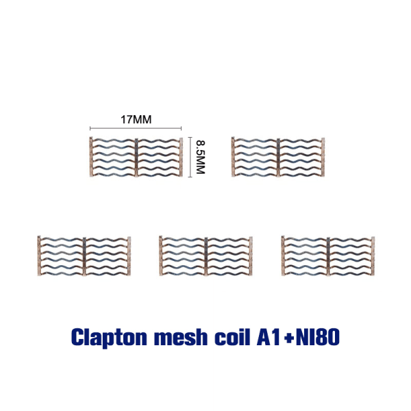 IC 5 Styck 17*8,5 mm Meshwork Spole Clapton Ni80 + A1 Värme Mesh Coil