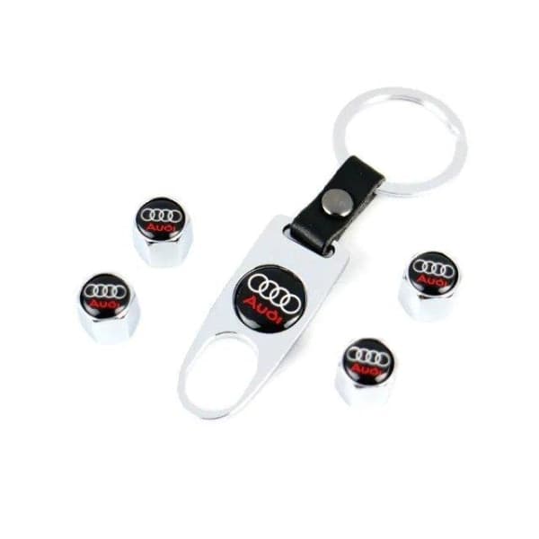 Audi logotypsventilhattar med nyckelring silver one size IC