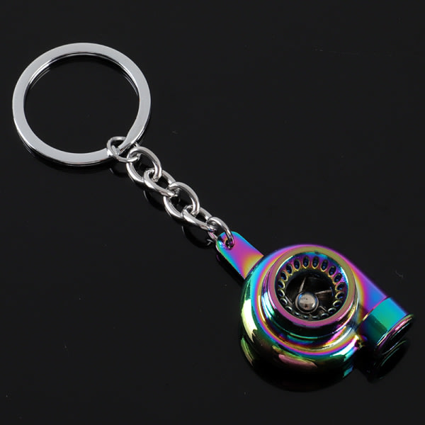 IC 2 stk Mini Turbo Nøkkelring Spinnende Turbine Nøkkelring Farget