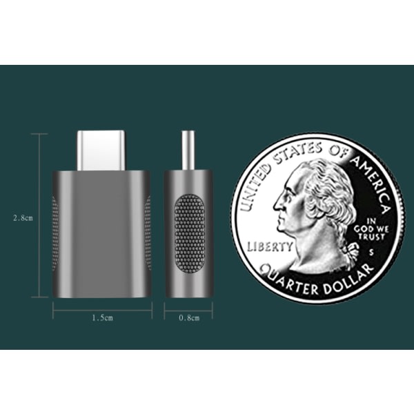 IC Adapter Type-C til USB3.0 hun, USB2.0 til USB-C mobiltelefonadapter, adapter ((zinklegering) C han til USB3.0 hun (rumgrå)),