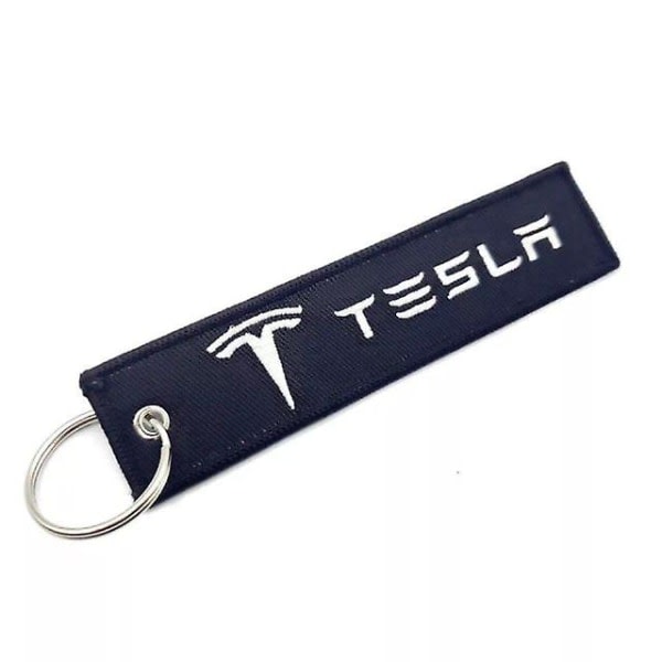 Bil Styling Business Nyckelringar For Tesla Model 3 S X Y Logo Bil Canvas Tyg Tekstil Nyckelring Ring Nyckelring Nyckelring Man Present Sort IC