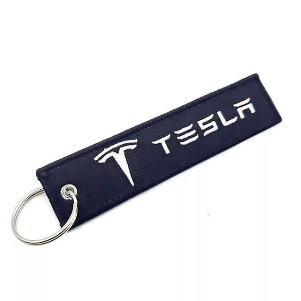 Bilstyling Nøgleringe til Tesla Model 3 S X Y Logo Bil Canvas Tekstil Nøglering Ring Nøglering Nøgleringe Mænd Gave Sort IC